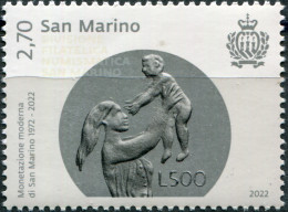 San Marino 2022. 50th Anniversary Of Modern Coinage In San Marino (MNH OG) Stamp - Unused Stamps