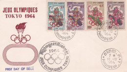 CAMBODGE--1964 --FDC  Jeux Olympiques  TOKYO  1964   ( 4 Valeurs) ....cachet PHNOMPENH - Cambodia