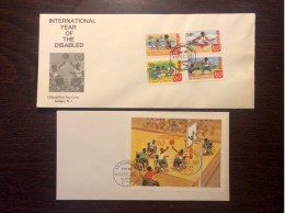 ANTIGUA FDC COVER 1981 YEAR DISABLED PEOPLE IN SPORTS HEALTH MEDICINE STAMPS - 1960-1981 Autonomía Interna