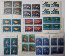 1966 San Marino, Serie Completa "fauna Marina" In Quartina - Nuovi MNH ** - Unused Stamps