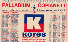 Calendarietto - Palladium - Copianett - Kores - Anno 1984 - Petit Format : 1981-90