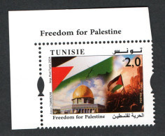 2024 - Tunisie- Liberté Pour La Palestine - Jérusalem- Alquds - Dom - Drapeau- Gaza - Juif - Série Complète 1v.MNH** - Mosques & Synagogues