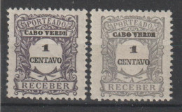 CABO VERDE PORTEADO 22 - ARDOSIA/CINZENTO - NOVO COM CHARNEIRA - Islas De Cabo Verde