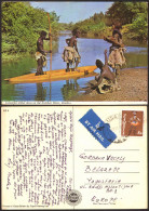 Zambia Zambesi River  Guy Man Girl Old Postcard Nice Stamp 15x10 Cm # 40853 - Zambie