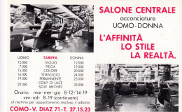 Calendarietto - Salone Centrale Acconciature Uomo - Donna - Coma - Anno 1985 - Petit Format : 1981-90