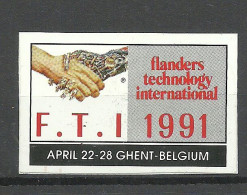 BELGIUM Belgique 1991 Flanders Technology International Ghent Foire Messe Advertising Stamp Vignette/sticker, Used - Used