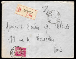 1934 Lettre Recommandée (93) DRANCY, Affranchissement Avec Type Paix YT 289 Seul Sur Lettre - 1932-39 Paix