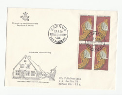 ELEPHANT 1970 Block Of 4 Stamps FDC Denmark Cover Ship Figurehead Elephants - Eléphants