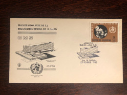 ARGENTINA FDC CARD 1966 YEAR WHO OMS  HEALTH MEDICINE STAMPS - FDC