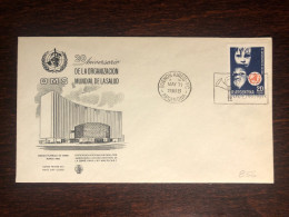 ARGENTINA FDC CARD 1968 YEAR WHO OMS  HEALTH MEDICINE STAMPS - FDC