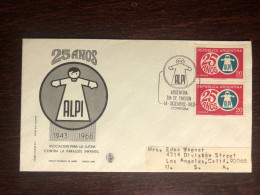 ARGENTINA FDC CARD 1968 YEAR CHILD PARALYSES DISABLED HEALTH MEDICINE STAMPS - FDC