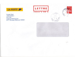 Entier Postal 50g Du Service Commercial De La Poste Hors Commerce Hauts De Seine Boulogne Billancourt Nord Lille CTC - Enteros Administrativos