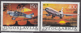 Yugoslavia 1987 Airplanes Mi#2213-2214 Mint Never Hinged - Neufs