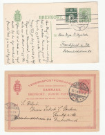 1904 - 1911 Denmark To Frankfurt Germany POSTAL STATIONERY CARDS Cover Card Stamps - Brieven En Documenten