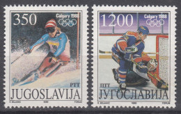 Yugoslavia 1988 Winter Olympic Games Cagliari Mi#2264-2265 Mint Never Hinged - Unused Stamps