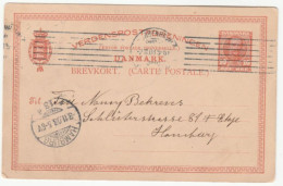 1908 Copenhagen Denmark To Hamburg Germany Postal STATIONERY CARD Cover Stamps - Lettres & Documents