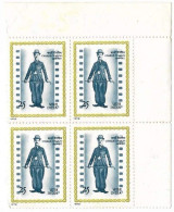 INDIA 1978 CHARLIE CHAPLIN COMMEMORATION BLOCK OF 4 STAMPS MNH - Neufs