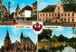 73176448 Lippstadt Brunnen Rathaus Kirche Partie Am Fluss Wappen Lippstadt - Lippstadt