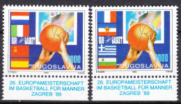 Yugoslavia Republic 1989 Sport Basketball Mi#2355-2356 Mint Never Hinged - Neufs