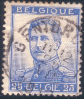 198 Belgium Albert I 25c Bleu (BEL-34) - 1912 Pellens