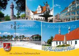 73175810 Heide Dithmarschen Wasserturm Brunnen Platz Innenstadt St Juergen Kirch - Heide