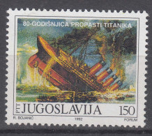 Yugoslavia 1992 Titanic Boat Mi#2532 Mint Never Hinged - Ongebruikt