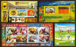 INDIA 2014 COMPLETE YEAR PACK OF MINIATURE SHEETS CONTAINS 4 MINIATURE SHEET MS OF JOINT ISSUES FOOT BALL AND OTHERS MNH - Unused Stamps