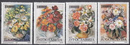 Yugoslavia 1993 Flowers Mi#2614-2617 Mint Never Hinged - Unused Stamps