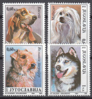 Yugoslavia 1994 Animals Dogs Mi#2662-2665 Mint Never Hinged - Nuovi