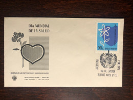 ARGENTINA FDC COVER 1972 YEAR CARDIOLOGY HEART HEALTH MEDICINE STAMPS - FDC