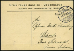 DÄNEMARK 1916, Antwortkarte Des Dänischen Roten Kreuzes An Die Angehörigen Eines Kriegsgefangenen In Sachsen, Feinst - Used Stamps