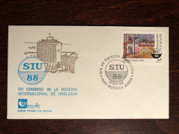 ARGENTINA FDC COVER 1988 YEAR UROLOGY KIDNEY HEALTH MEDICINE STAMPS - FDC