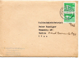 62976 - DDR - 1988 - 2@10Pfg Kl Bauten A OrtsBf BERLIN, Abs.: VoPo Kreisamt Fuerstenwalde, M Inhalt! - Storia Postale