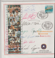 German Autograph Cover With Gold Medal Winners Olympic Games In Barcelona Posted On Cover From Berlin 1992 - Verano 1992: Barcelona