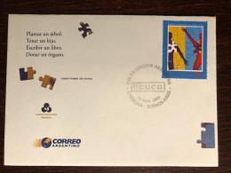 ARGENTINA FDC COVER 2000 YEAR ORGAN DONATION HEALTH MEDICINE STAMPS - FDC