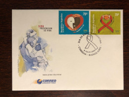 ARGENTINA FDC COVER 2000 YEAR AIDS SIDA HEALTH MEDICINE STAMPS - FDC