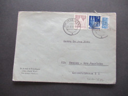 1951 Bizone Bauten Nr.75wg MiF Mit Nr.82eg Umschlag Dr.Rhode & Friedmann Einöd, Wasla Tagesstempel Iffendorf - Storia Postale