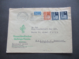 1951 Bizone Bauten Nr.74eg MiF Nr.79 (2) Umschlag Sauerländischer Gebirgs Verein Maschinenstempel Düsseldorf - Covers & Documents