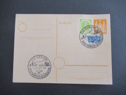 Bizone Bauten Ganzsache Mit Posthorn Nr.123 Und Sonderstempel 1952 Iserlohn Briefmarken Ausstellung / Posthorn - Cartas & Documentos