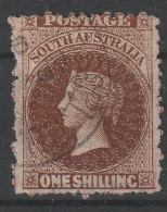 South Australia 1877 1s Red-Brown SG125var LINE THROUGH VALUE - Used Stamps