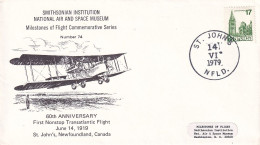 Canada 1979 Cover St. Jonns 60th Anniversary First Nonstop Transatlantic Flight 1919 - Briefe U. Dokumente