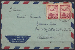 Pologne - L. Avion De KRAKOWSKA Affr.105zt Càpt BIELSKO /26.1.1948 Pour BUENOS AIRES (au Dos: Complément Affranchissemen - Brieven En Documenten