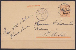 CP Postkarte 8c Orange Càd Relais *LAVACHERIE* /? II 1918 Pour ST-HUBERT - Cachet Censure Bastnach - Otros & Sin Clasificación