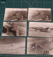 LOT DE 6 RETIRAGES PHOTOS APPONTAGES DECOLLAGES  ETENDARDS,HELICOPTERES SIKORSKY SUR PORTE AVION, AERONAVALE, AVIATION - Fliegerei