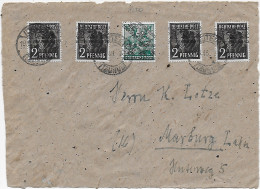 Vorderseite: 1948 Nach Marburg, MiNr. 42 DD, Schräg - Covers & Documents