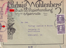 Cover Apenrade 1944, German Book Store To Leipzig, Censor - Other & Unclassified