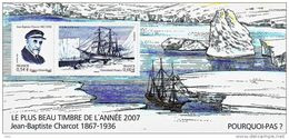 (Prix à La Poste = 4.00 €) " JEAN BAPTISTE CHARCOT " Sur Bloc Souvenir De 2007. Parfait état. A Saisir !!! - Polar Exploradores Y Celebridades