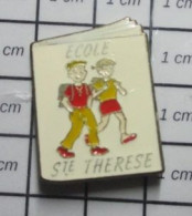 1214D Pin's Pins / Beau Et Rare / ADMINISTRATIONS / LIVRE ECOLIERS ECOLE SAINTE THERESE SOS Amitié J'écoute ! - Administraties