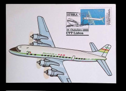 CL, Carte Maximum, Portugal, Aviation, Avion, CTT-Lisboa, 15 Outubro 1982, Panair - TAP, Douglas DC-7C, Seven Seas - Cartes-maximum (CM)