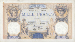 1000 Frs De 1939 (Cérès Et Mercure ) - 1 000 F 1927-1940 ''Cérès E Mercure''